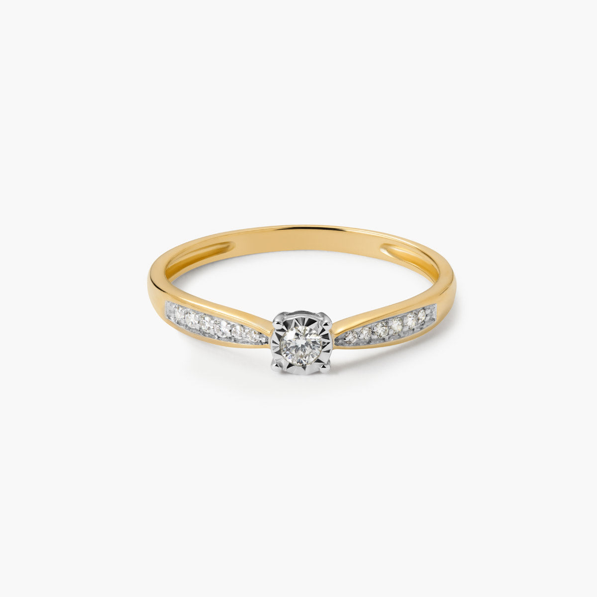 Anillo de oro 18K diamante natural 0.1 ct. COMET
