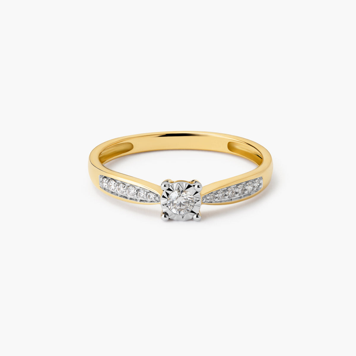 Anillo de oro 18K diamante natural 0.14 ct. COMET