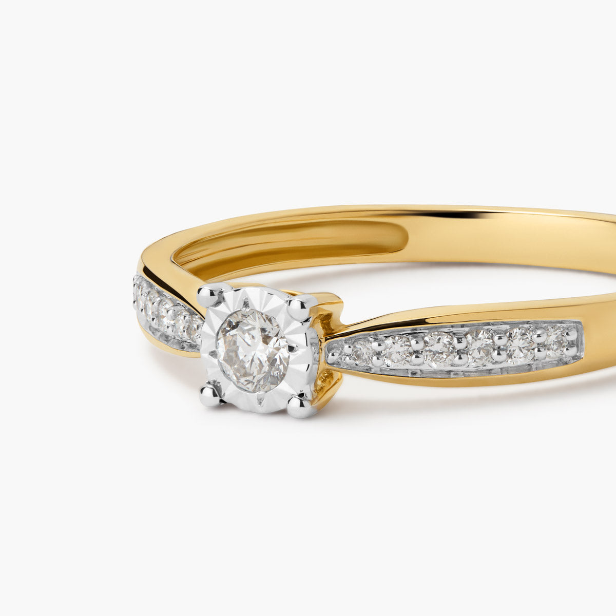 Anillo de oro 18K diamante natural 0.14 ct. COMET