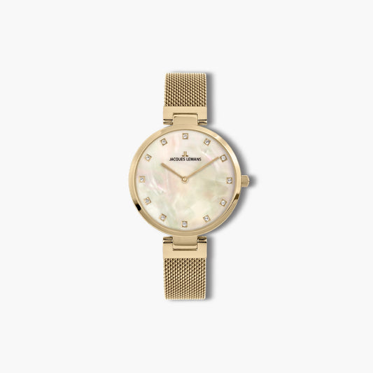 Reloj Jacques Lemans Milano 1-2001D acero dorado esfera nácar
