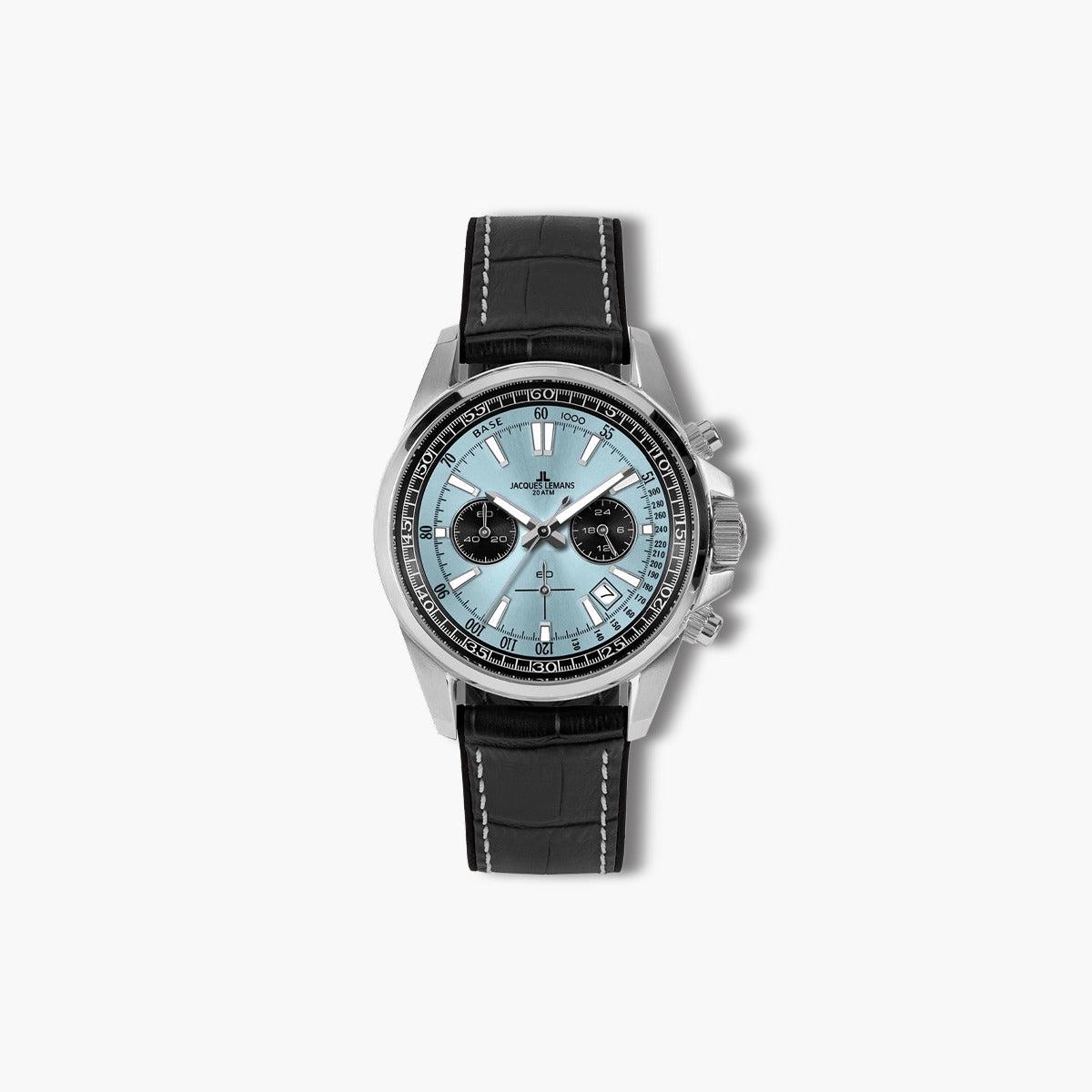 Reloj Jacques Lemans Liverpool 1-2117R cronógrafo piel negra esfera azul