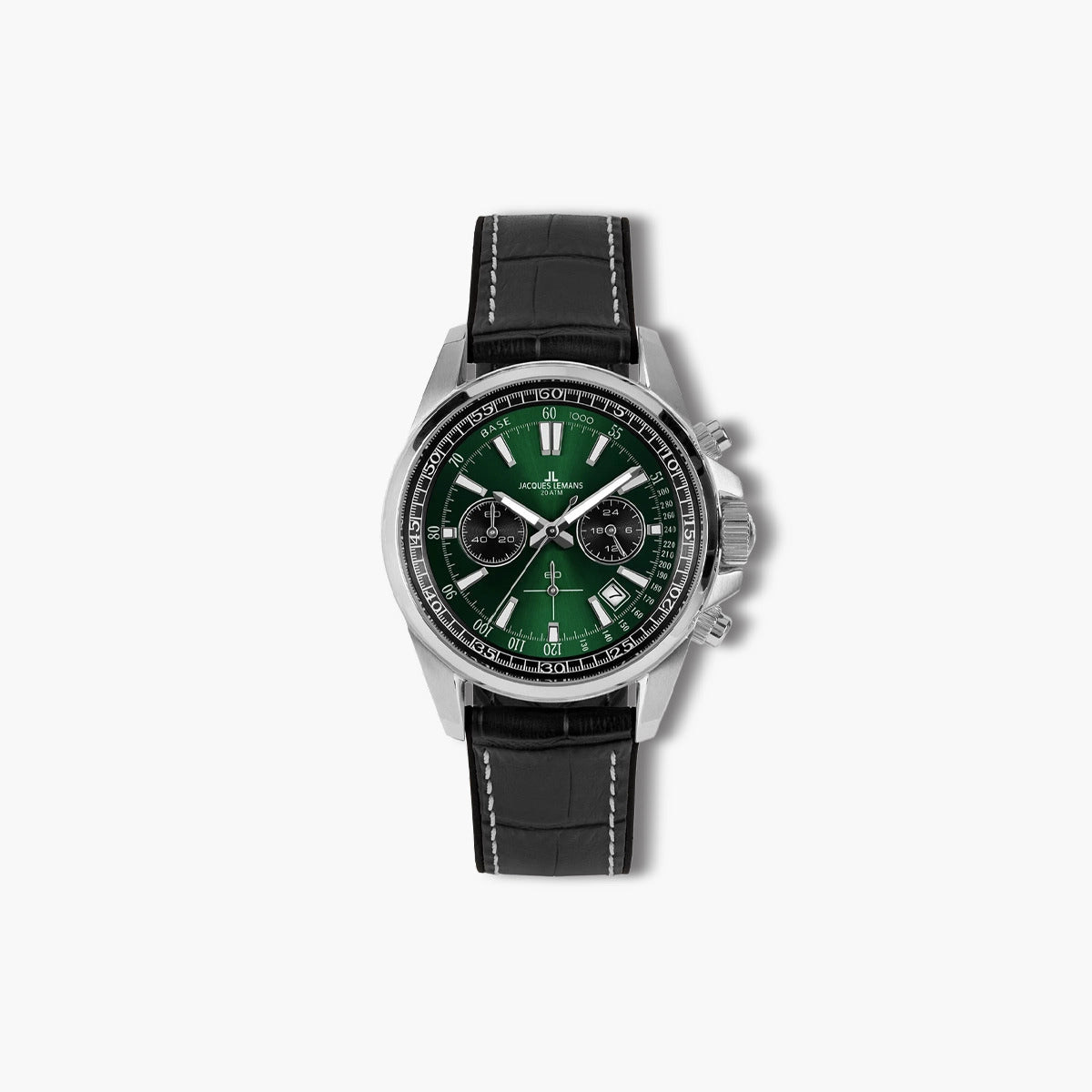 Reloj Jacques Lemans Liverpool 1-2117T cronógrafo piel negra esfera verde