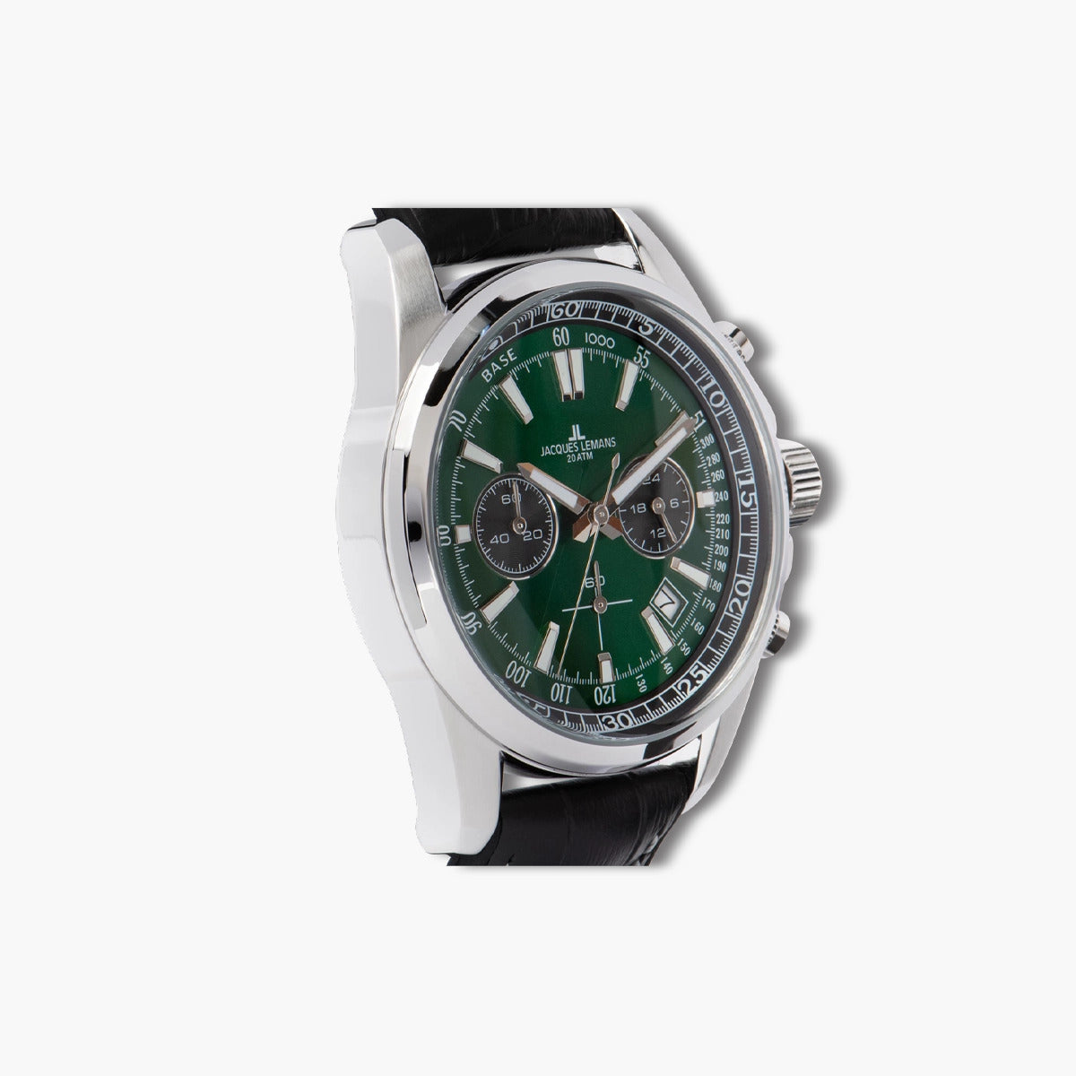 Reloj Jacques Lemans Liverpool 1-2117T cronógrafo piel negra esfera verde