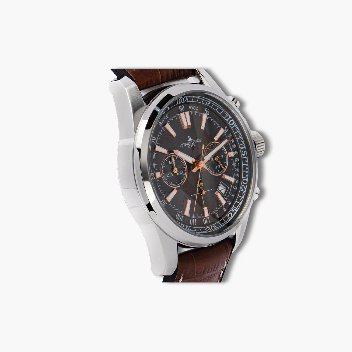 Reloj Jacques Lemans Liverpool 1-2117W cronógrafo piel marrón esfera gris