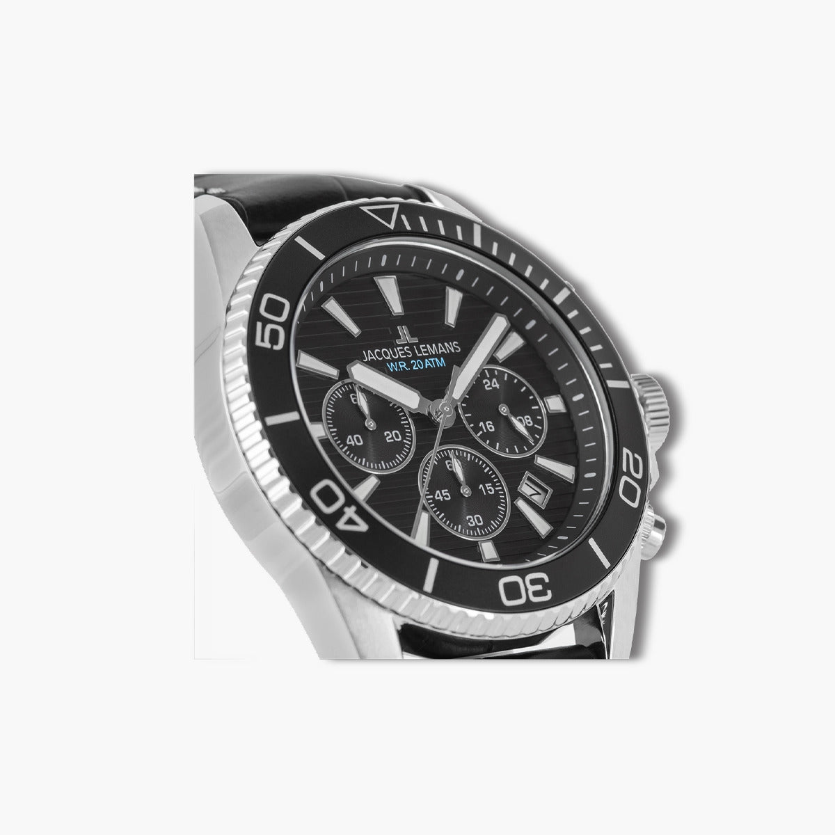 Reloj Jacques Lemans Liverpool 1-2206A cronógrafo piel esfera negra
