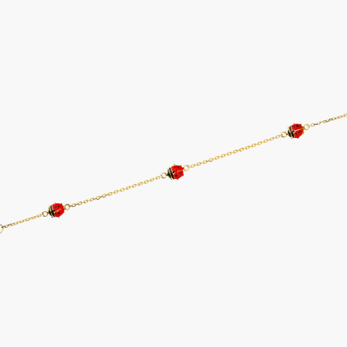 Pulsera de oro 18K mariquitas para bebé 11-13 cm