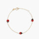 Pulsera infantil de oro 18K mariquitas 13-15 cm
