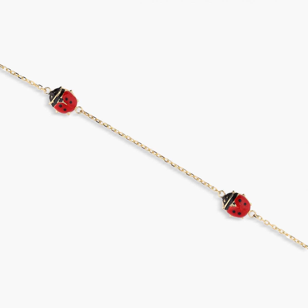 Pulsera infantil de oro 18K mariquitas 13-15 cm