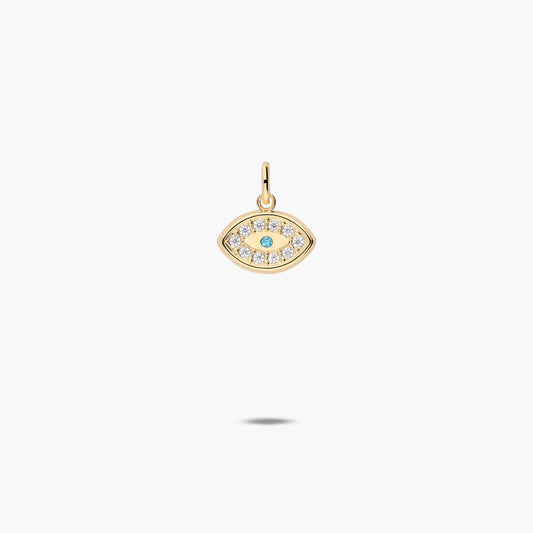 Colgante ojo de la suerte de oro 18K 4 mm