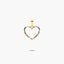 Colgante silueta corazón de oro 18K circonitas multicolor 14 mm