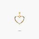 Colgante silueta corazón de oro 18K circonitas multicolor 14 mm