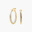 Pendientes de aro doble tubo de oro bicolor 18K 25 mm