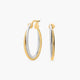 Pendientes de aro doble tubo de oro bicolor 18K 25 mm