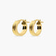 Pendientes de aro raya centro de oro 18K 15 mm
