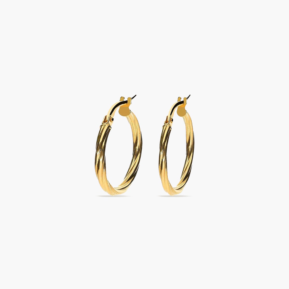 Pendientes de aro de oro 18K 20 mm TWIST