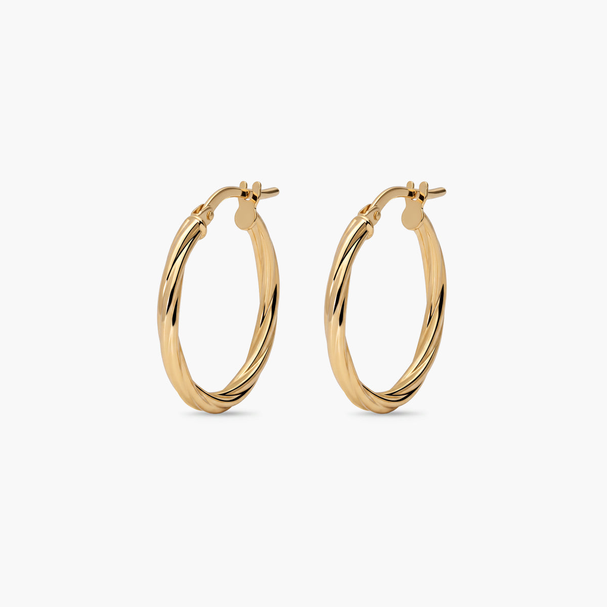 Pendientes de aro de oro 18K 20 mm TWIST