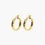 Pendientes de aro media caña rayado de oro 18K 20 mm