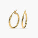 Pendientes de aro dibujo triángulo de oro 18K 30 mm