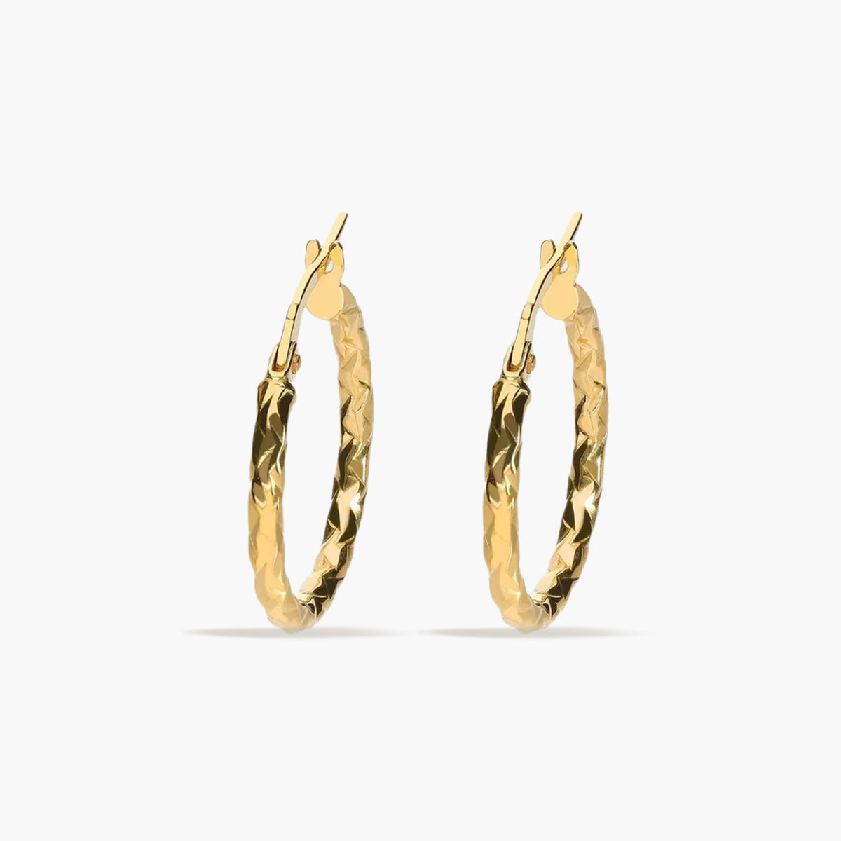 Pendientes de aro dibujo triángulo de oro 18K 30 mm