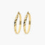 Pendientes de aro media caña rizado de oro 18K 30 mm