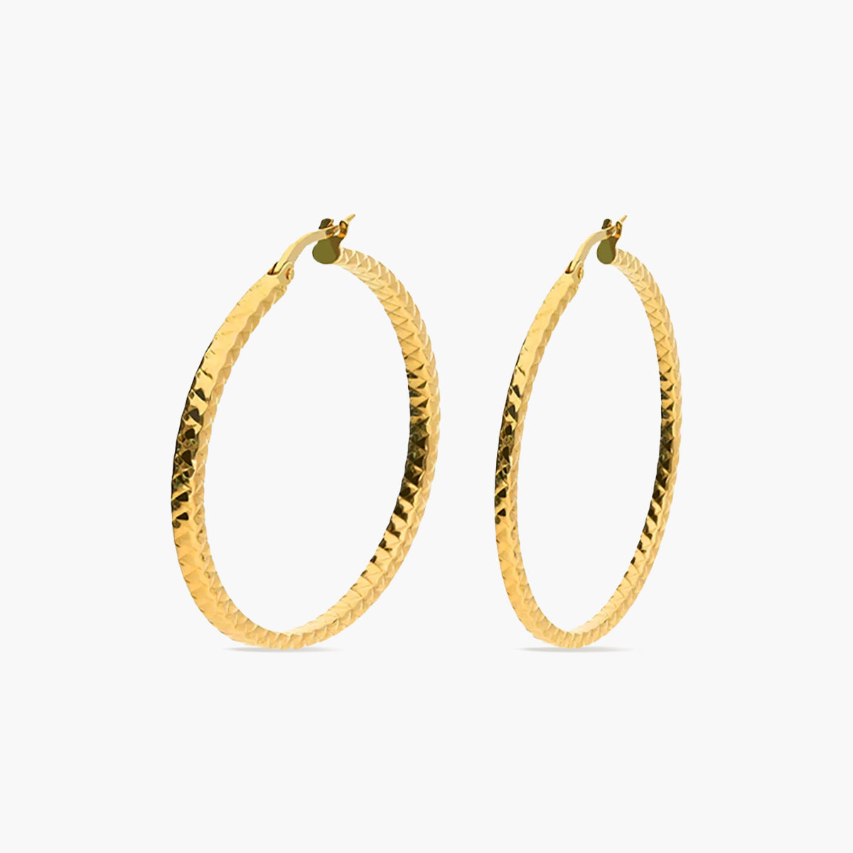 Pendientes de aro cuadrados de oro 18K 30 mm