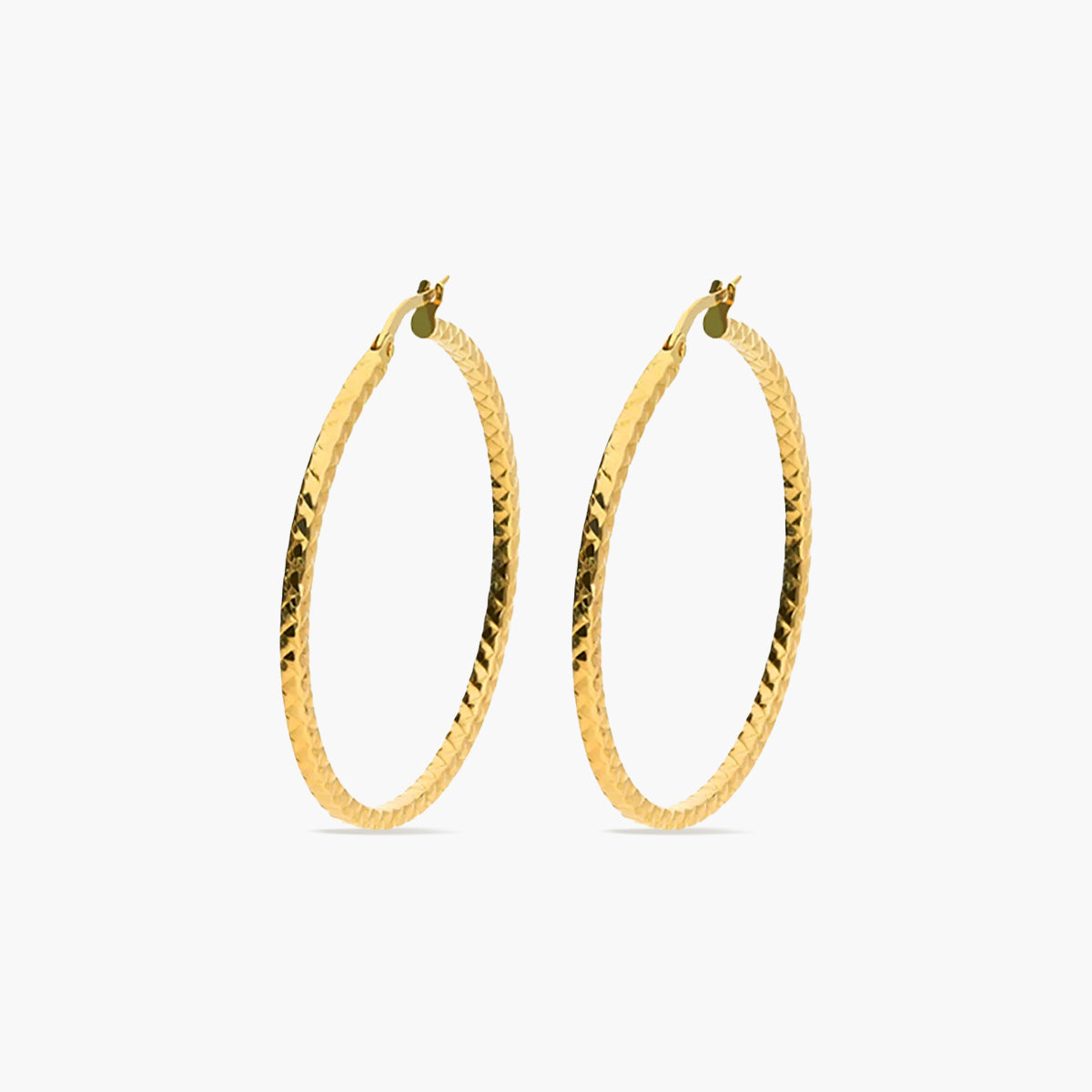 Pendientes de aro cuadrados de oro 18K 30 mm