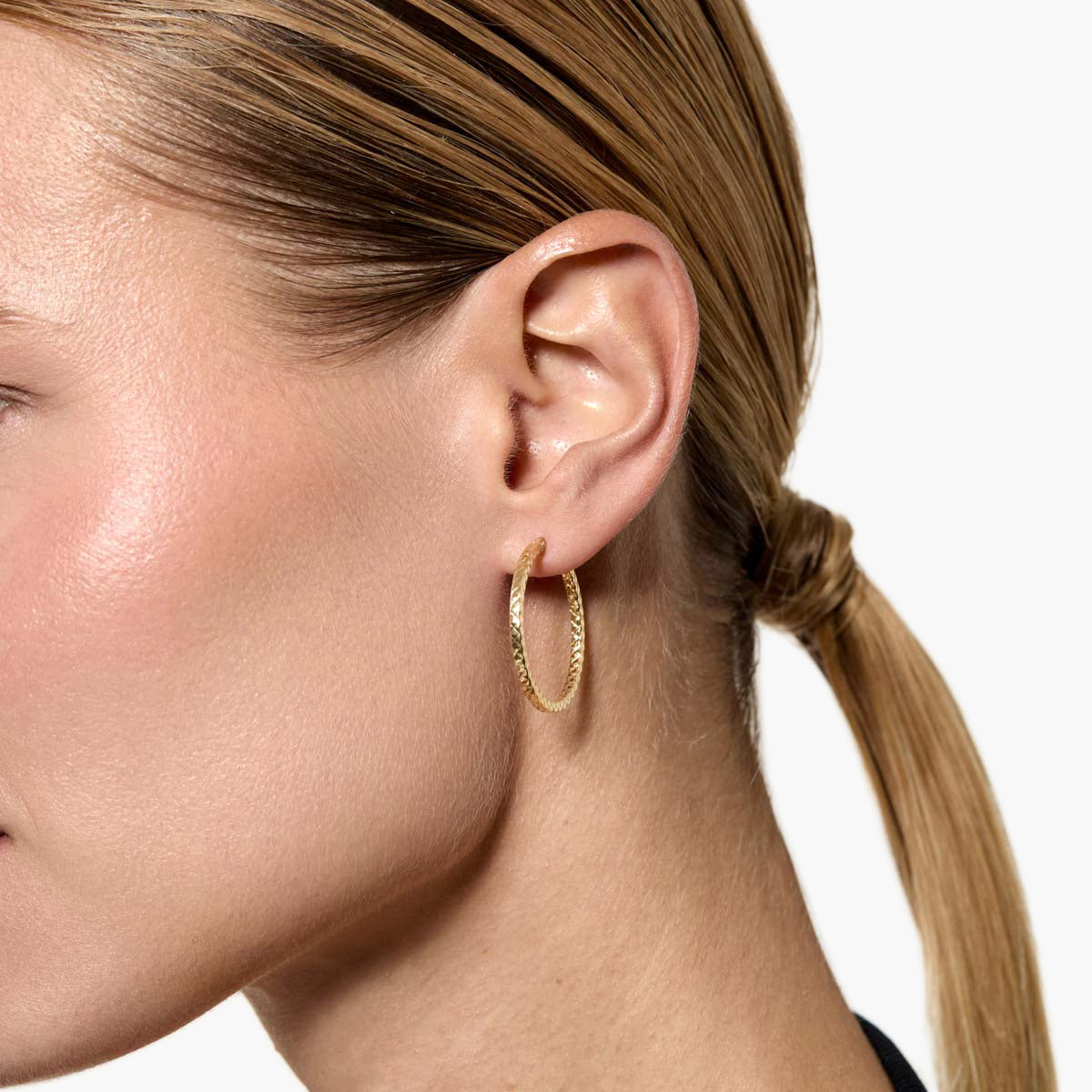 Pendientes de aro cuadrados de oro 18K 30 mm