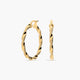 Pendientes de aro oro dibujo diamantado 18K 30 mm