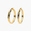 Pendientes de aro media caña rizado de oro 18K 35 mm