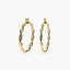 Pendientes de aro rizados de oro 18K 30 mm