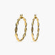 Pendientes de aro rizados de oro 18K 30 mm