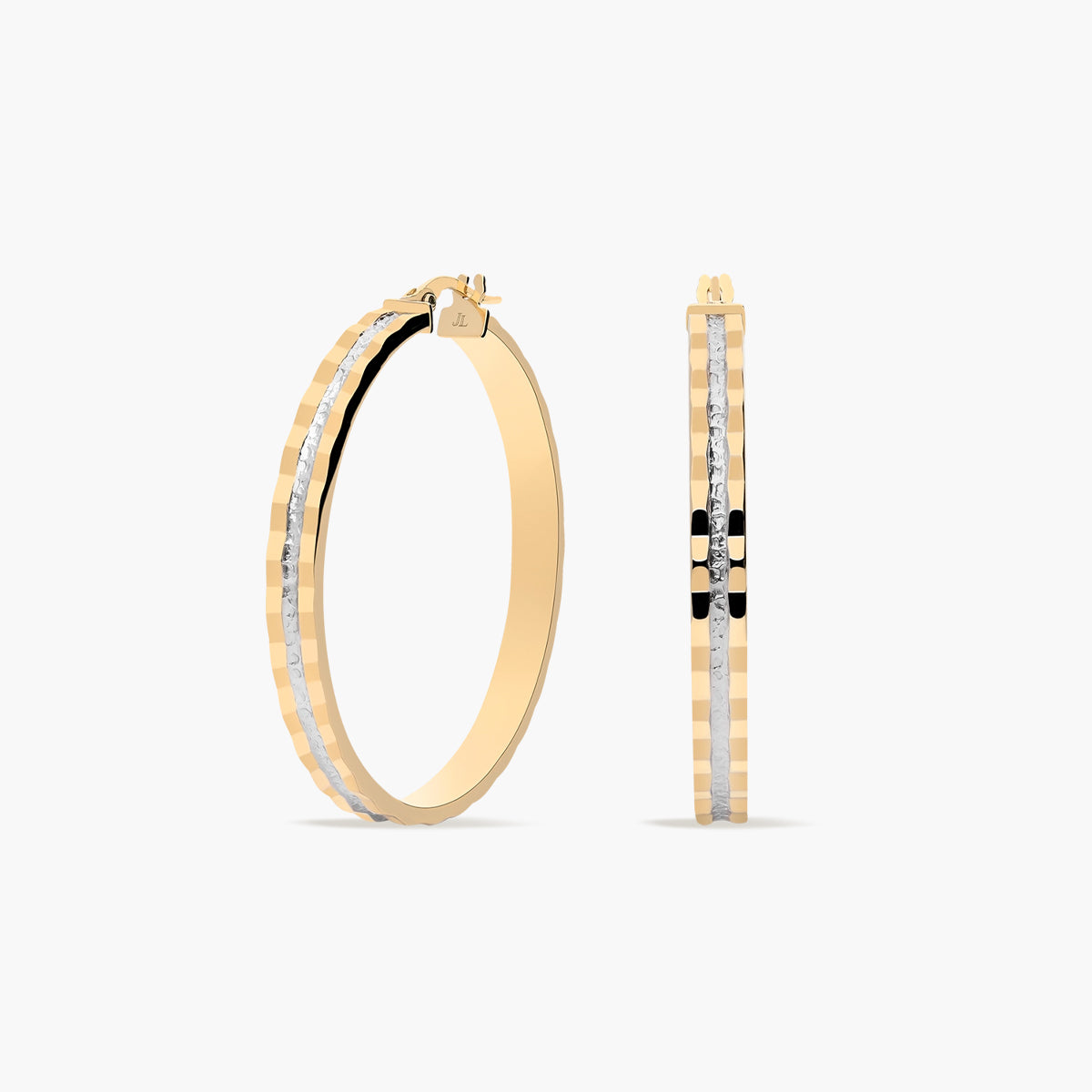 Pendientes de aro de oro bicolor 18K 40 mm MONTE CARLO