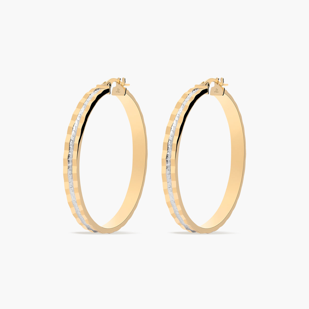 Pendientes de aro de oro bicolor 18K 40 mm MONTE CARLO