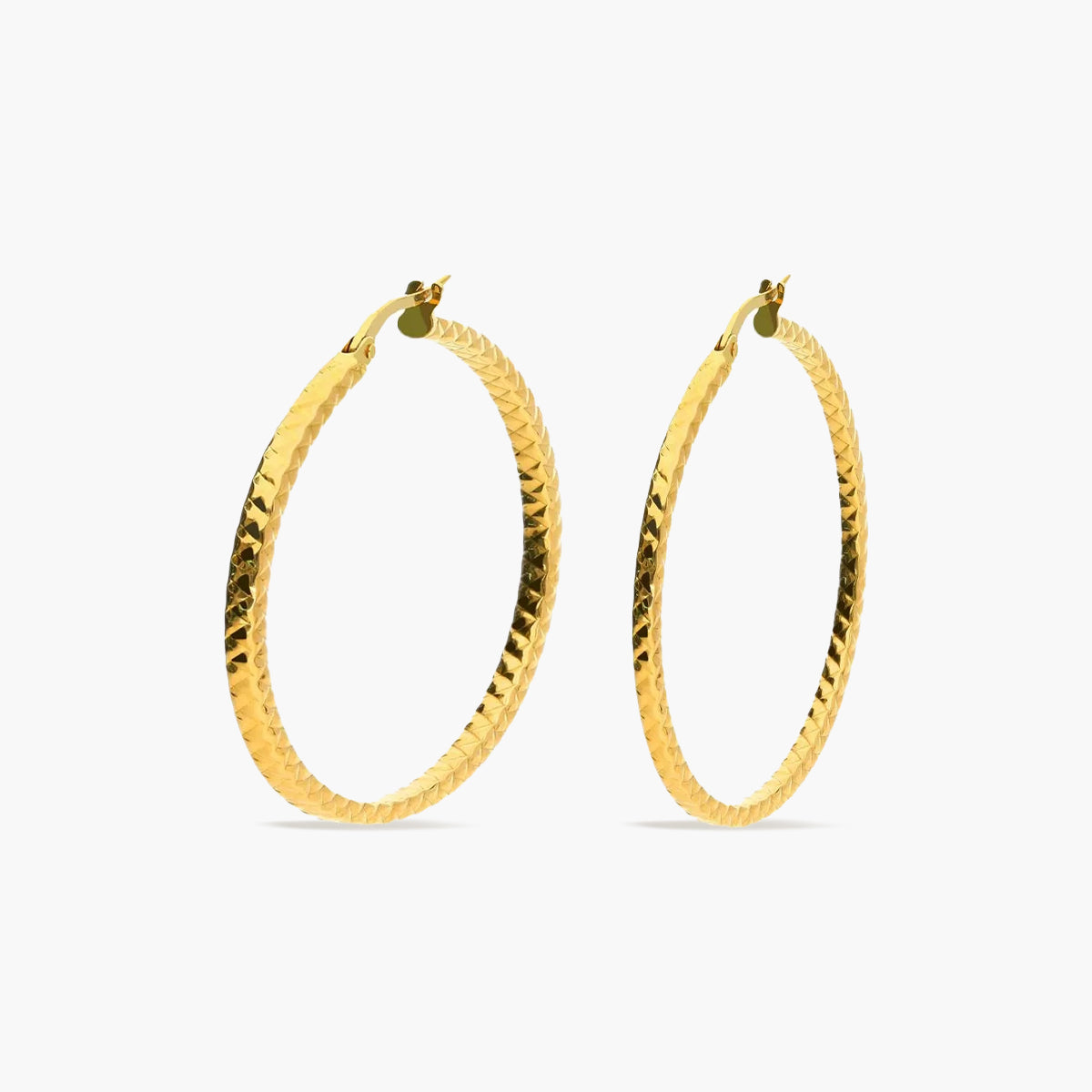 Pendientes de aro cuadrados de oro 18K 40 mm