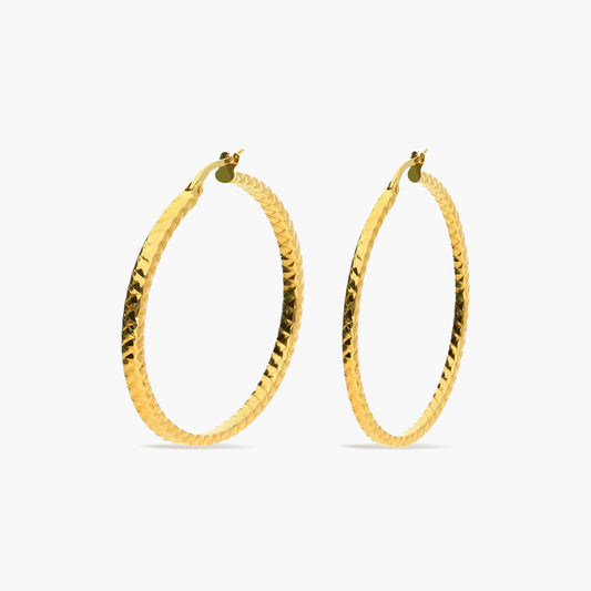 Pendientes de aro cuadrados de oro 18K 40 mm