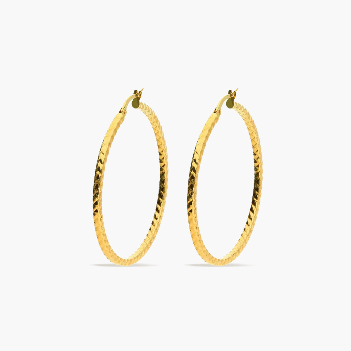 Pendientes de aro cuadrados de oro 18K 40 mm