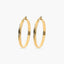 Pendientes de aro media caña rizado de oro 18K 40 mm