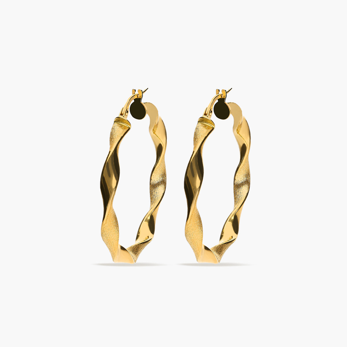 Pendientes de aro de oro 18K 35 mm HELIX