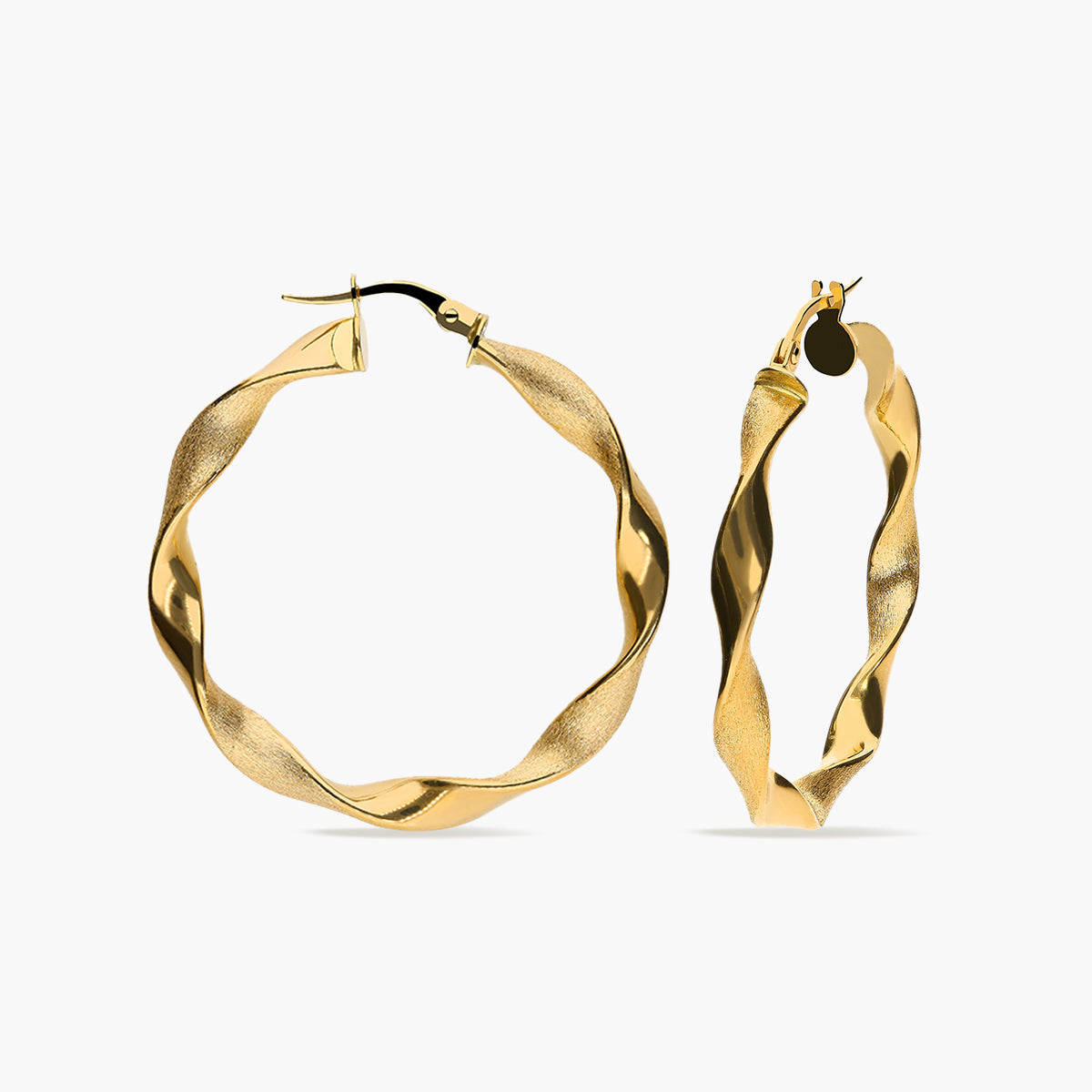 Pendientes de aro de oro 18K 35 mm HELIX