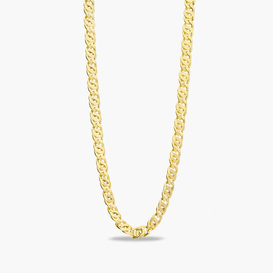 Gargantilla de oro 18K 45 cm malla tigre