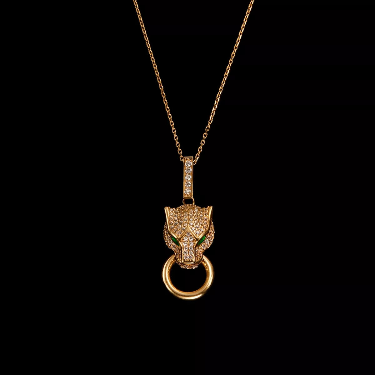 Collar de oro 18K circonita 23 mm LEOPARD