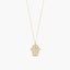 Collar mano de Fátima de oro 18K circonitas 8 mm
