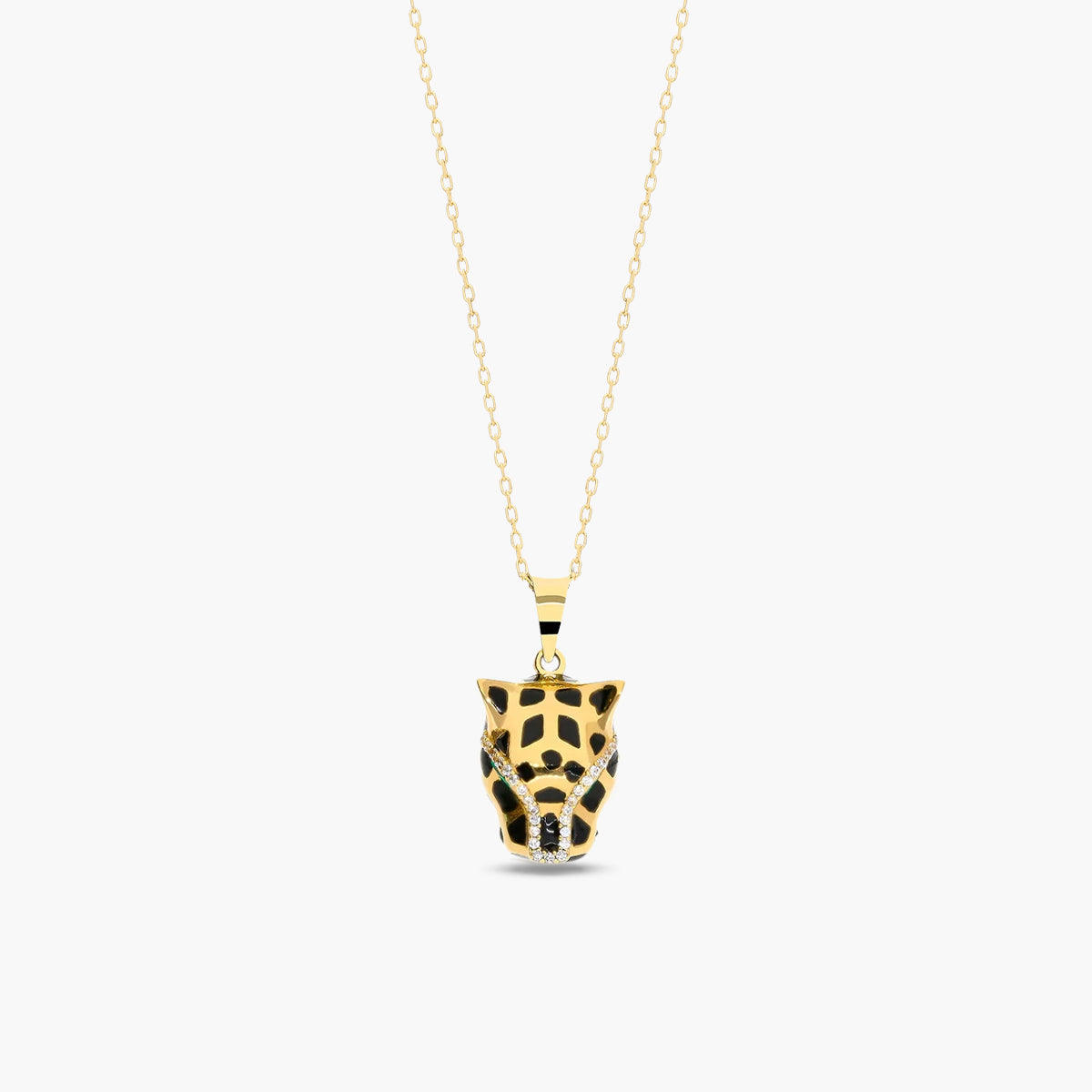Collar de oro 18K circonitas 18 mm LEOPARD
