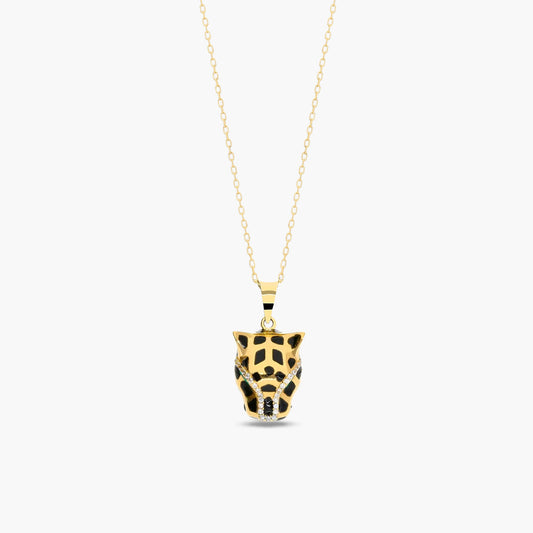 Collar de oro 18K circonitas 18 mm LEOPARD
