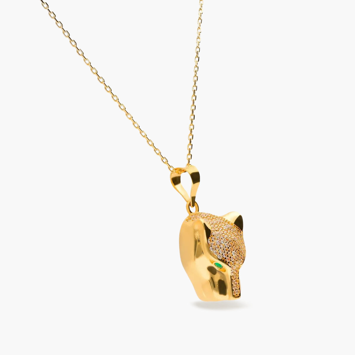 Collar de oro 18K circonitas 19 mm LEOPARD