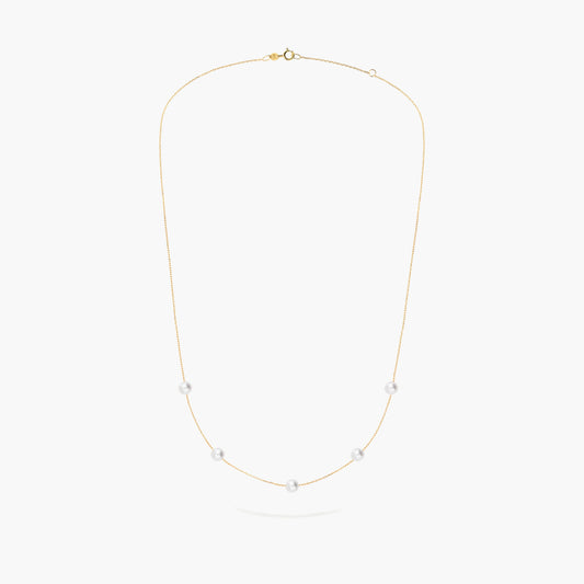 Collar de oro 18K perlas 42-45 cm