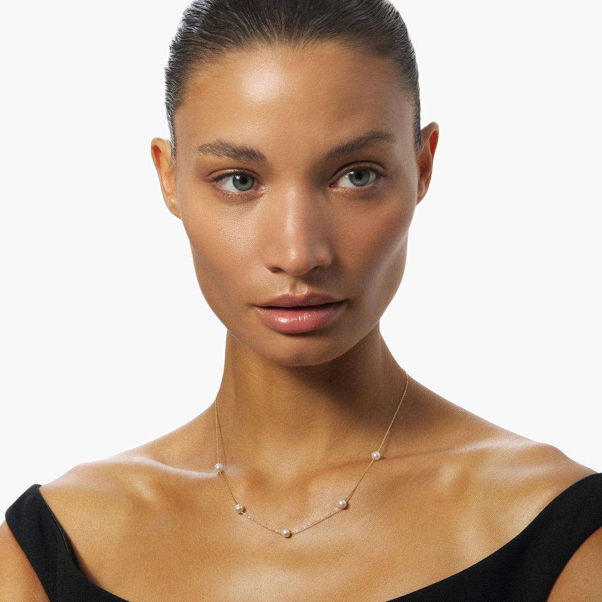 Collar de oro 18K perlas 42-45 cm