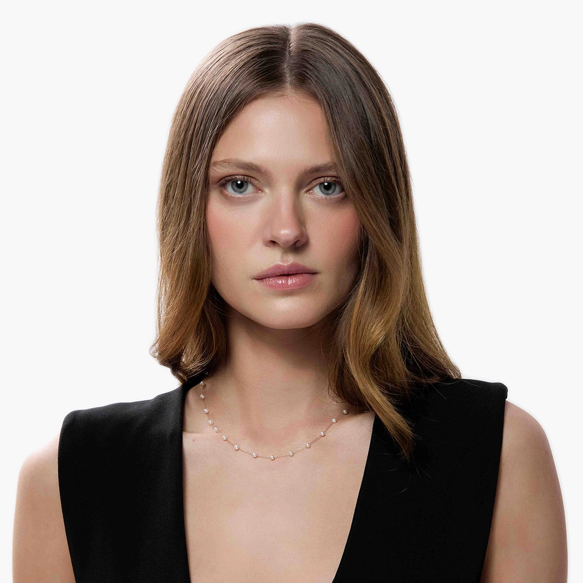 Collar de oro 18K perlas 38-42 cm