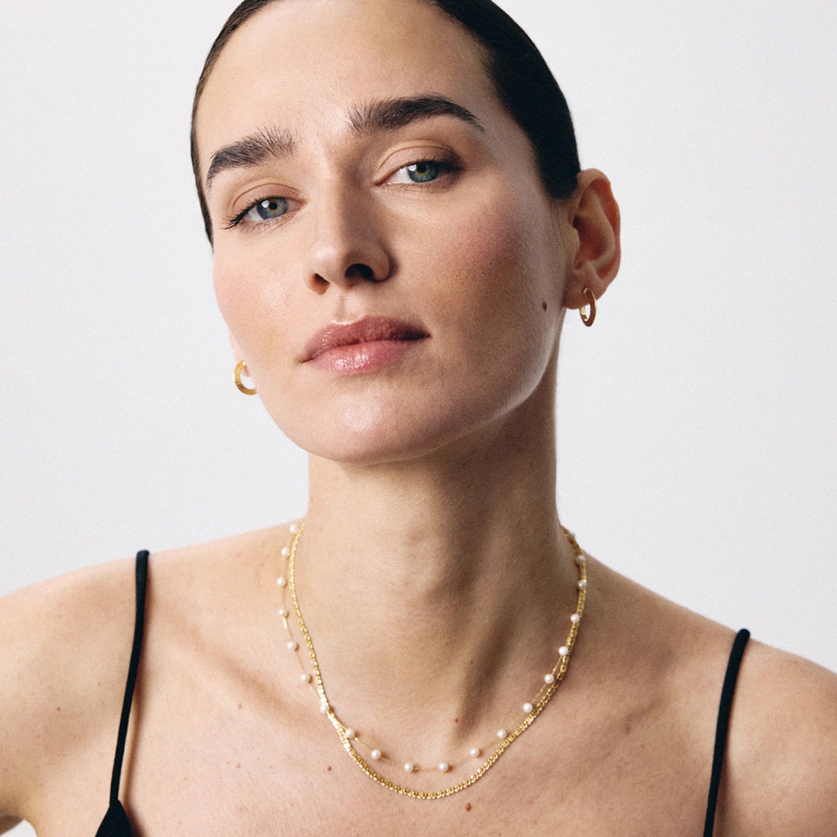 Collar de oro 18K perlas 38-42 cm