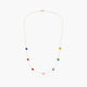 Collar de oro 18K circonitas multicolor 42-45 cm